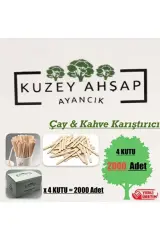 Tahta Karıştırıcı Çay/Kahve 4 Kutu