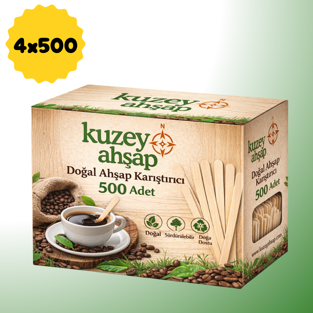 Tahta Karıştırıcı - Çay/Kahve - 500'lü 4 Kutu