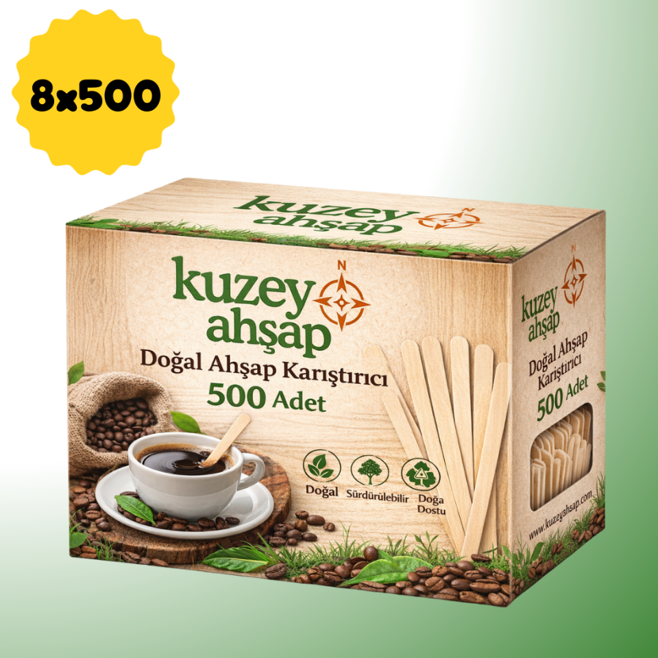 Tahta Karıştırıcı - Çay/Kahve - 500'lü 8 Kutu