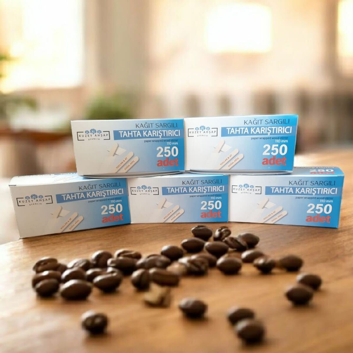 Kağıt Sargılı Tahta Karıştırıcı - Çay/Kahve - 2 Kutu