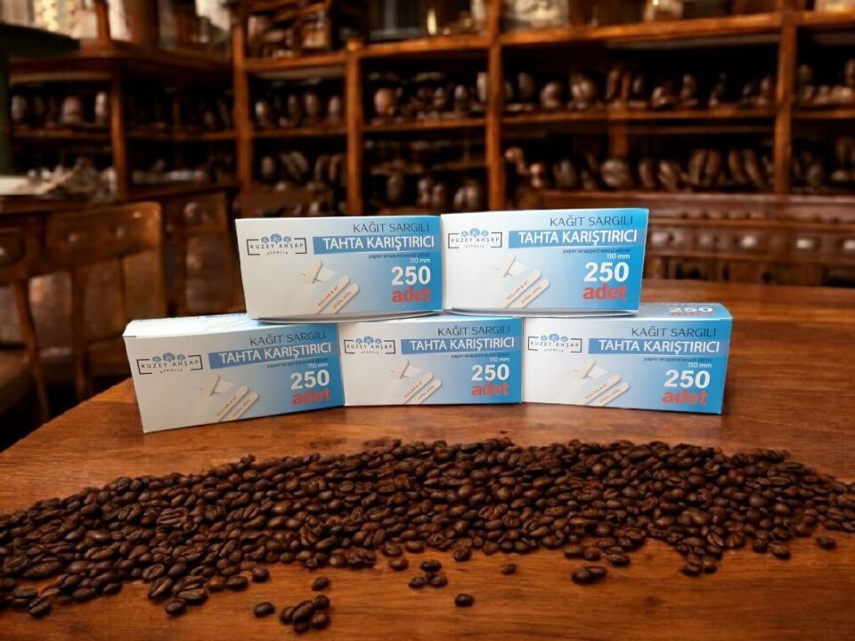 Kağıt Sargılı Tahta Karıştırıcı - Çay/Kahve - 250'li - 12 Kutu